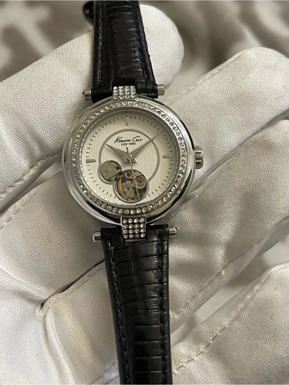 Kenneth Cole New York KC2508 Women's Skeleton Automatic Leather Watch